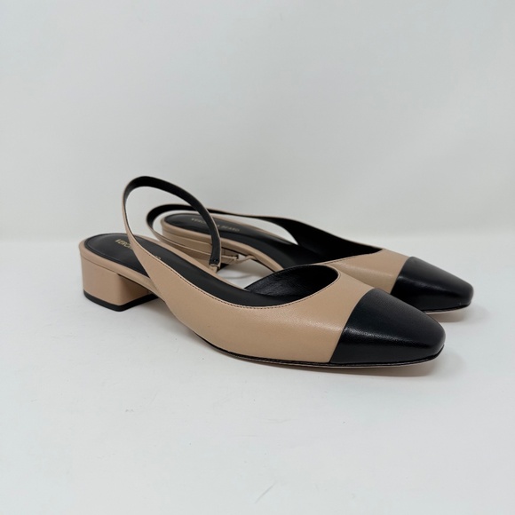New Veronica Beard Cecile Leather Cap Toe Slingback Sz 9 - Picture 4 of 14